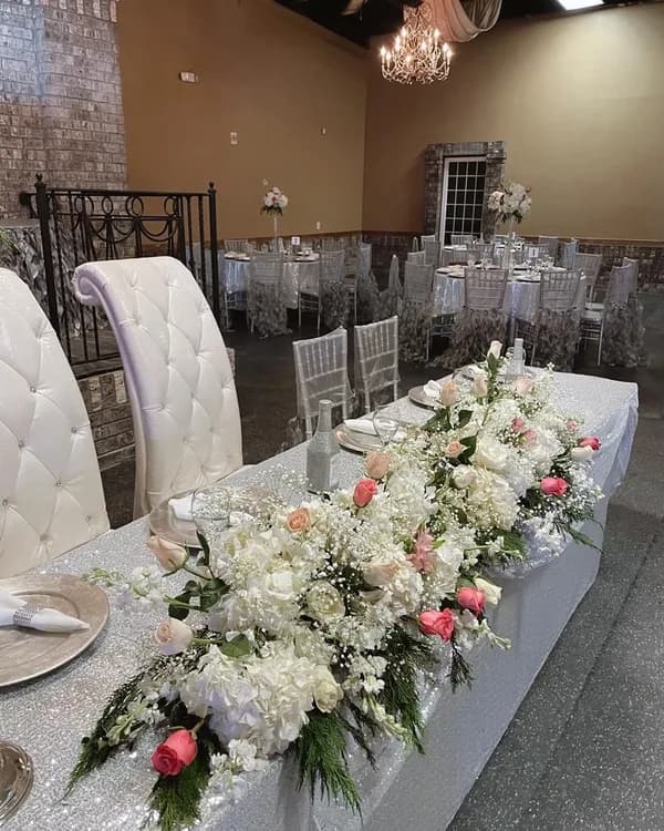 Vista panorámica de la recepción de boda en La Hacienda, Gainesville GA — 260 invitados