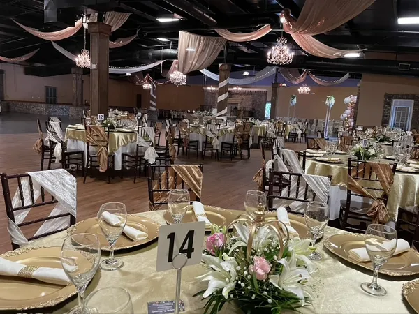 Corporate holiday party gold hall La Hacienda